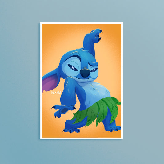 Blue Alien Art Print