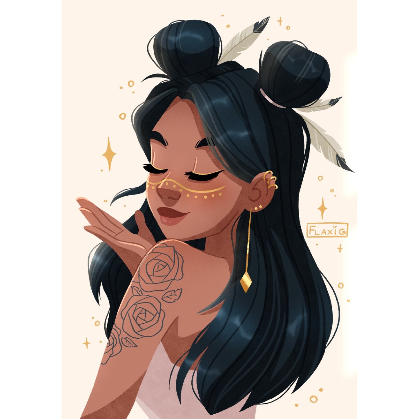 Boho Girl Art Print