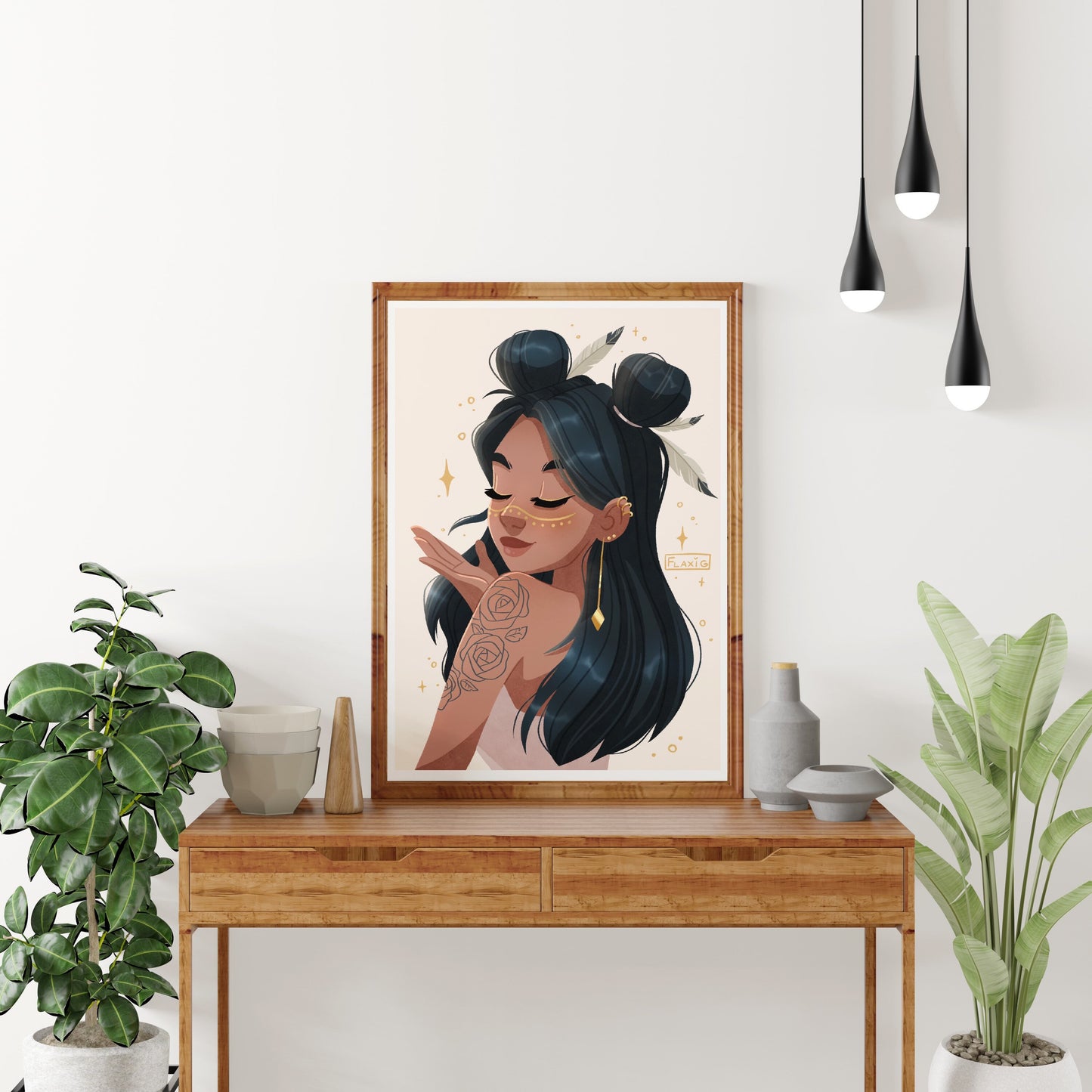 Boho Girl Art Print