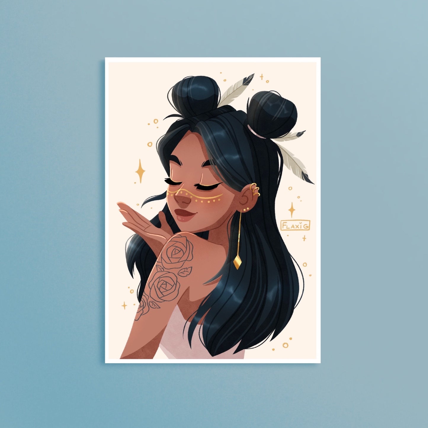 Boho Girl Art Print