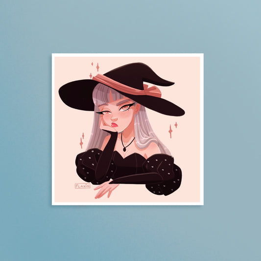 Bored Witch Art Print
