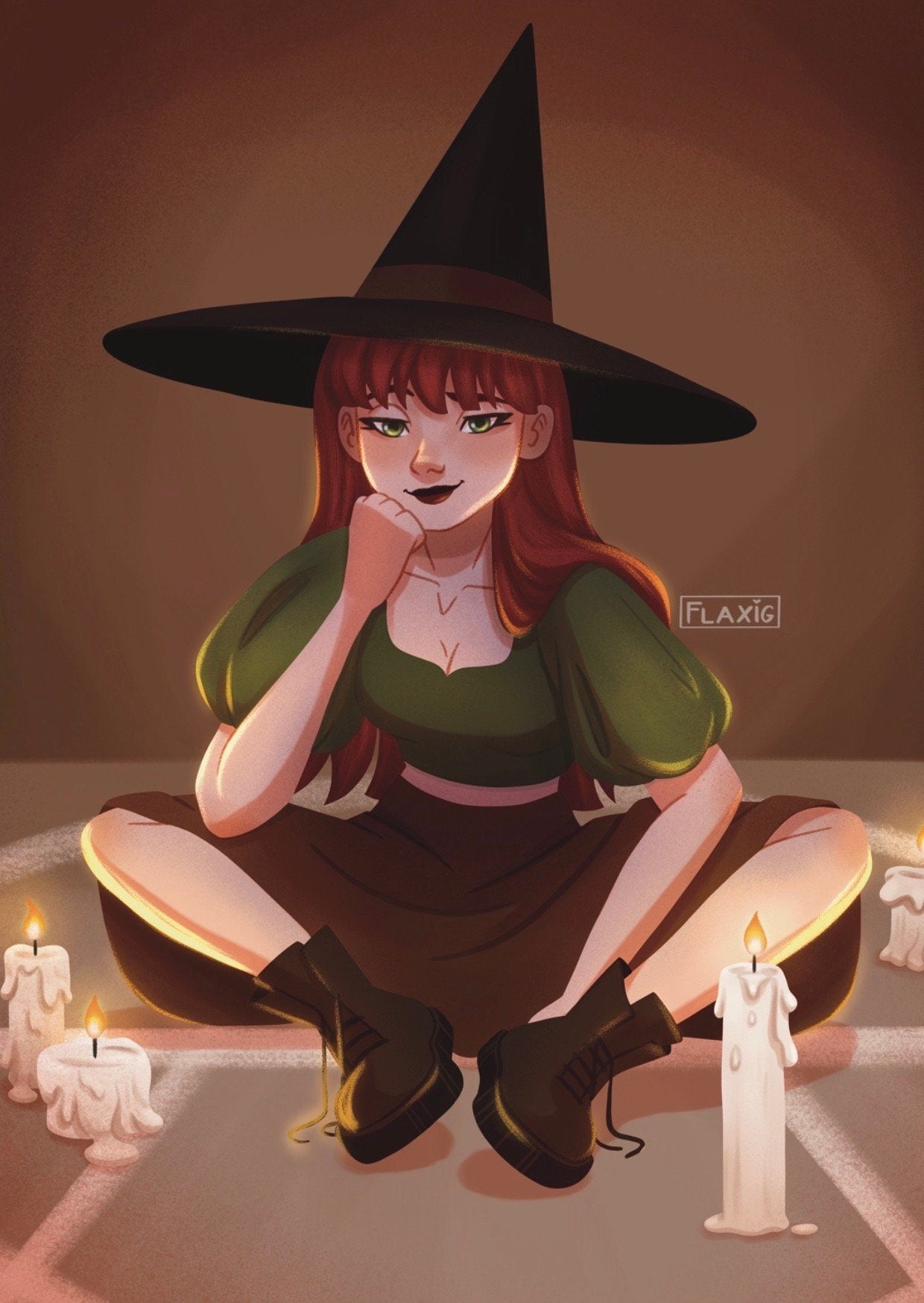 Candle Witch Art Print