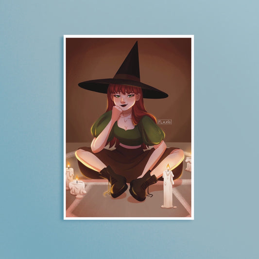 Candle Witch Art Print