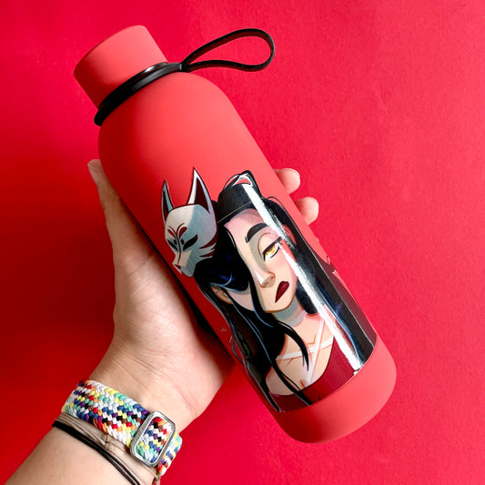 Kitsune Thermos Bottle with 3D UV-Sticker