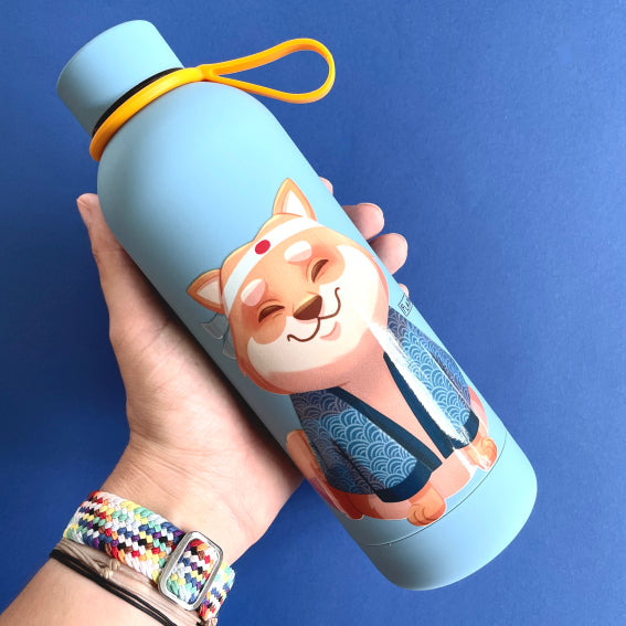 Shiba Inu Thermos Bottle with 3D UV-Sticker