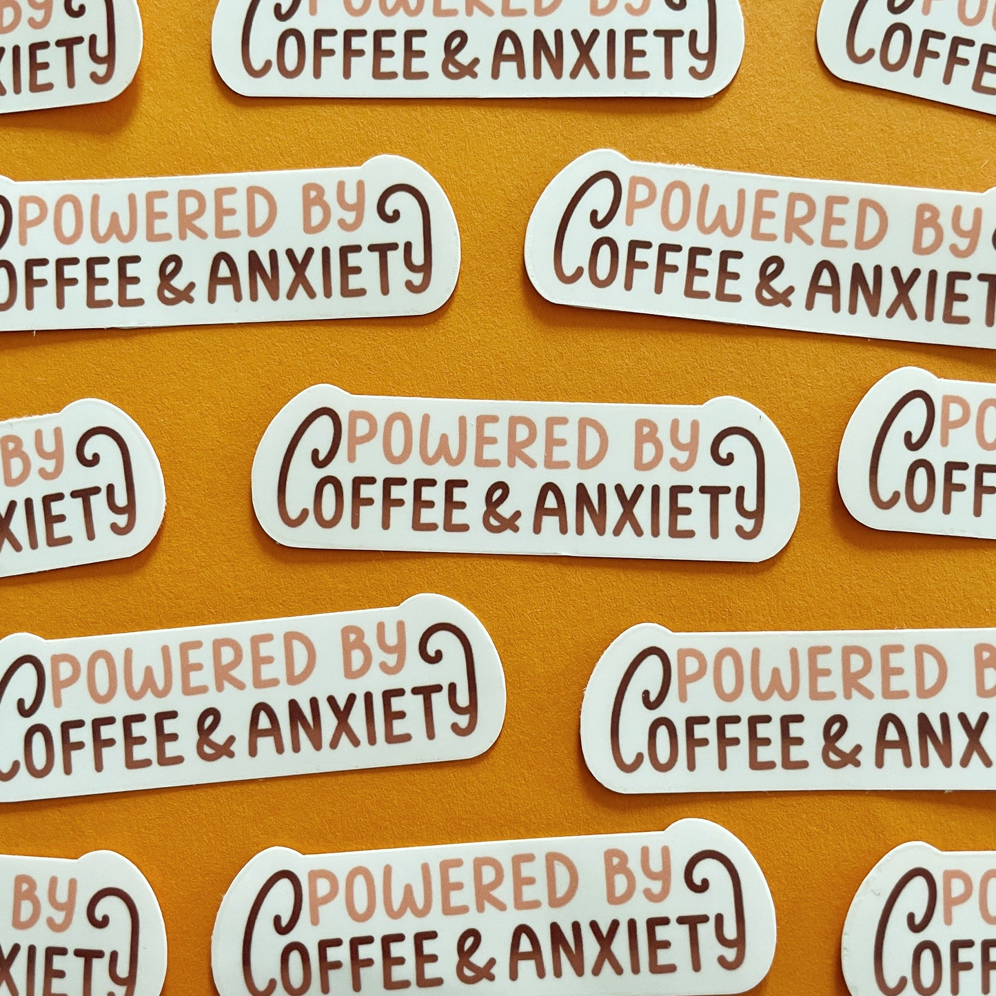 Powered by Coffee and Anxiety Sticker