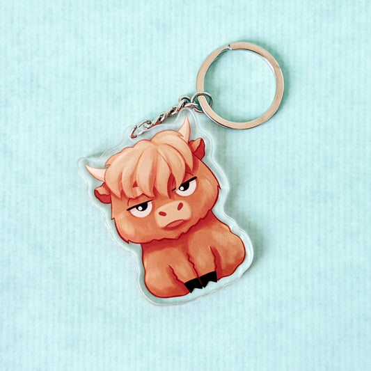 Scottish Cow Keychain