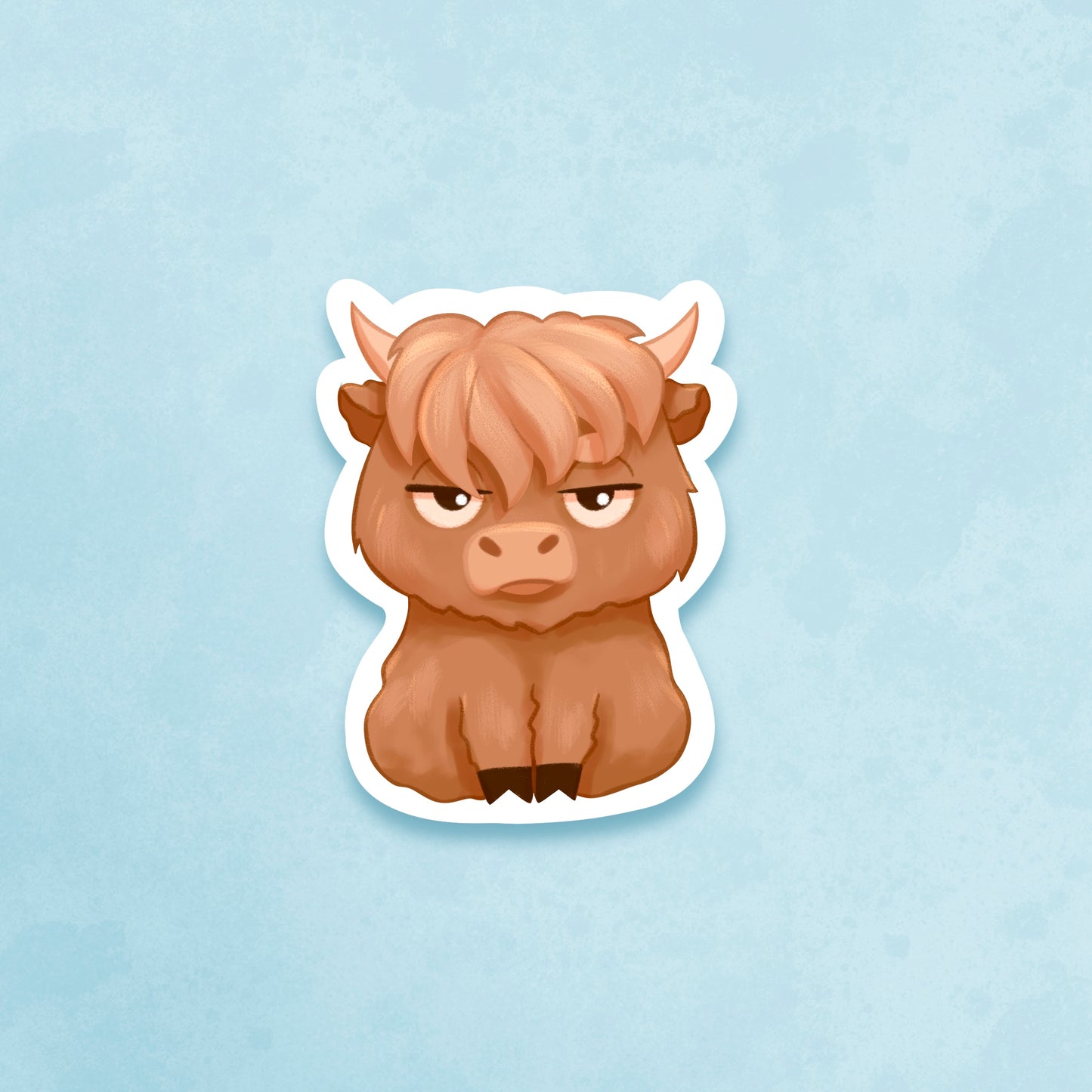 Grumpy Highland Cow Sticker