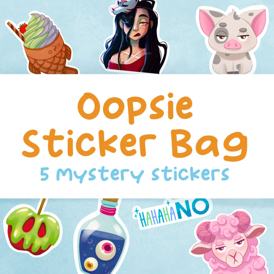 Oopsie Sticker Bag, 5 Sticker