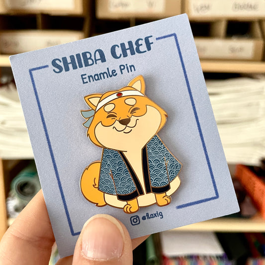 Shiba Inu Chef Enamle Pin