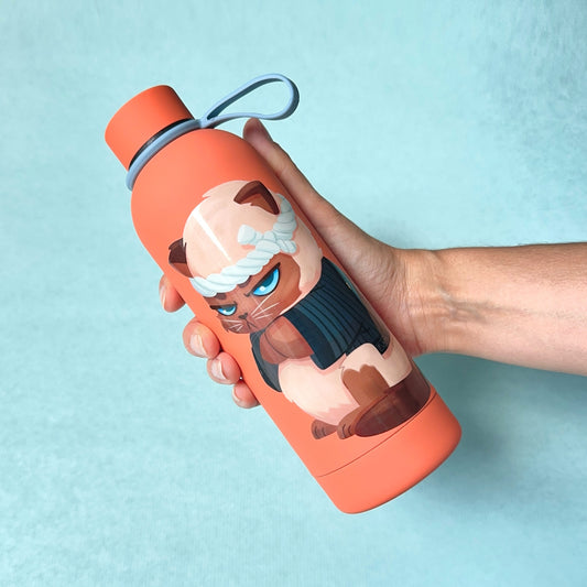 Siam Cat Thermos Bottle with 3D UV-Sticker