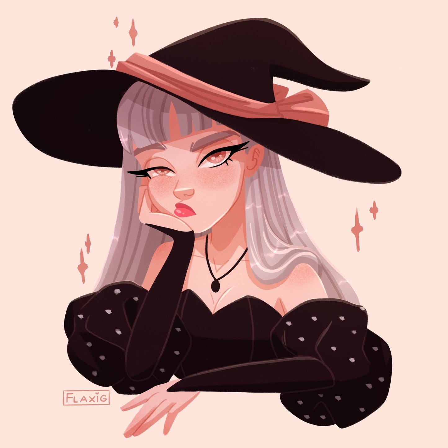 Bored Witch Art Print