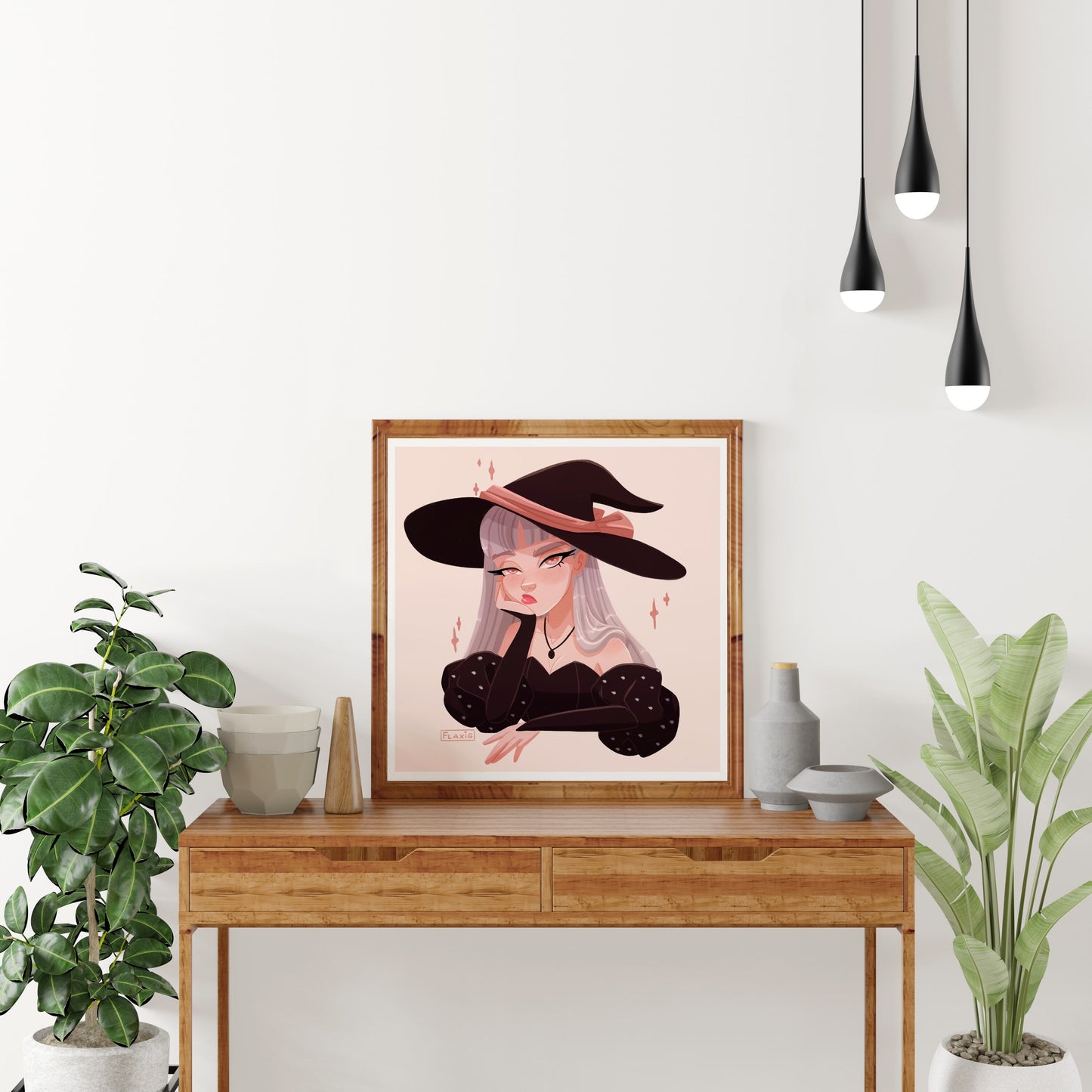 Bored Witch Art Print